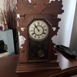 Antique Wooden Clock Works Thumbnail
