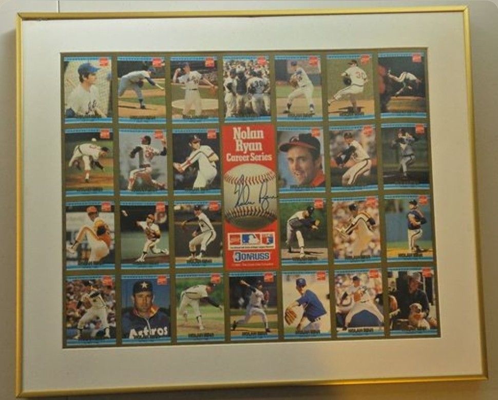 1992 Donruss Nolan Ryan Autographed Uncut Coca Cola Sheet of Baseball Cards