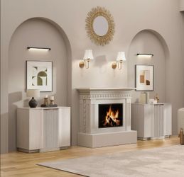 Slatted Front Accent Cabinet