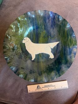 Handmade golden retriever bowl