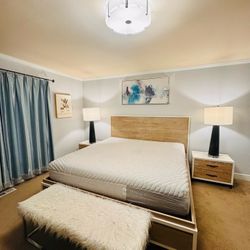 Free Delivery Luxury four pieces Oak king Bed Set – Premium Quality, Exceptional Value