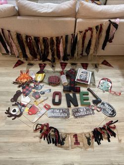 1st Bday Lumberjack Decor 