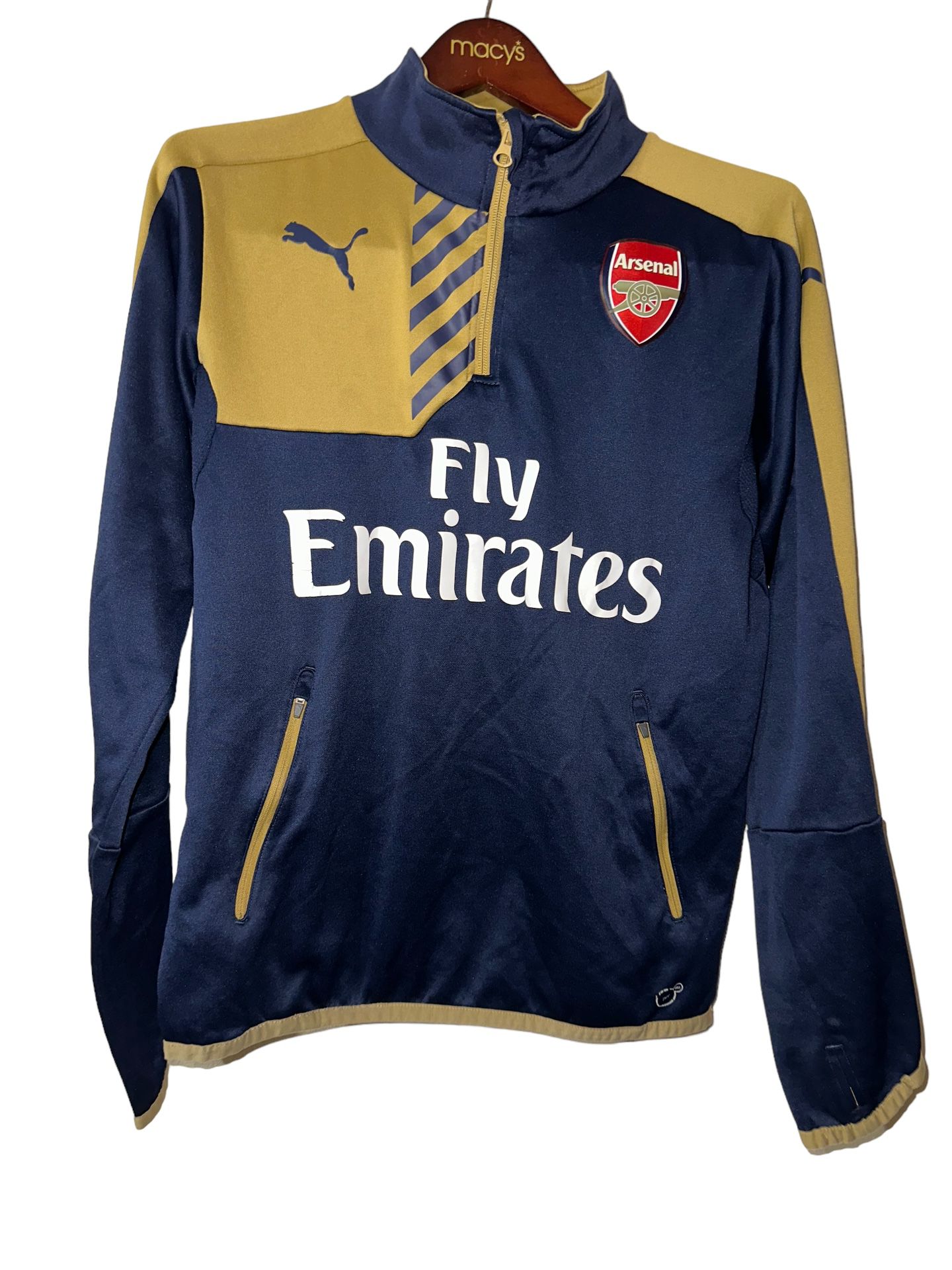 FC Arsenal Fly Emirates Puma Pullover Jacket 1/4 Zip Size:Small
