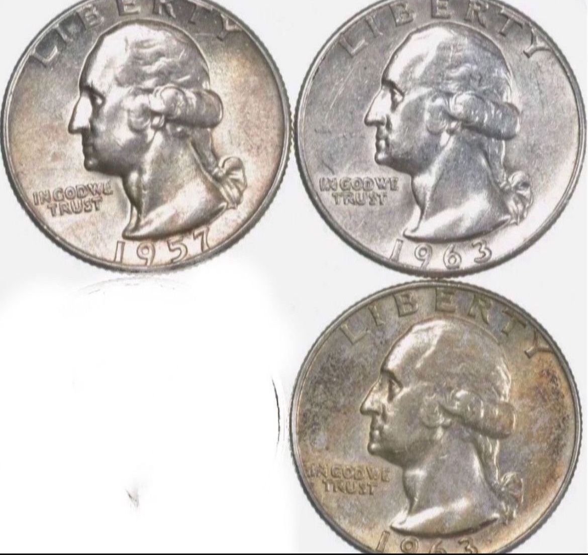 3 Silver Quarters