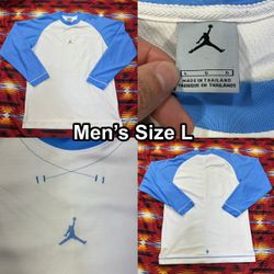 Air Jordan Jumpman Long Sleeve University Blue UNC Shirt Men’s Size Large Y2K