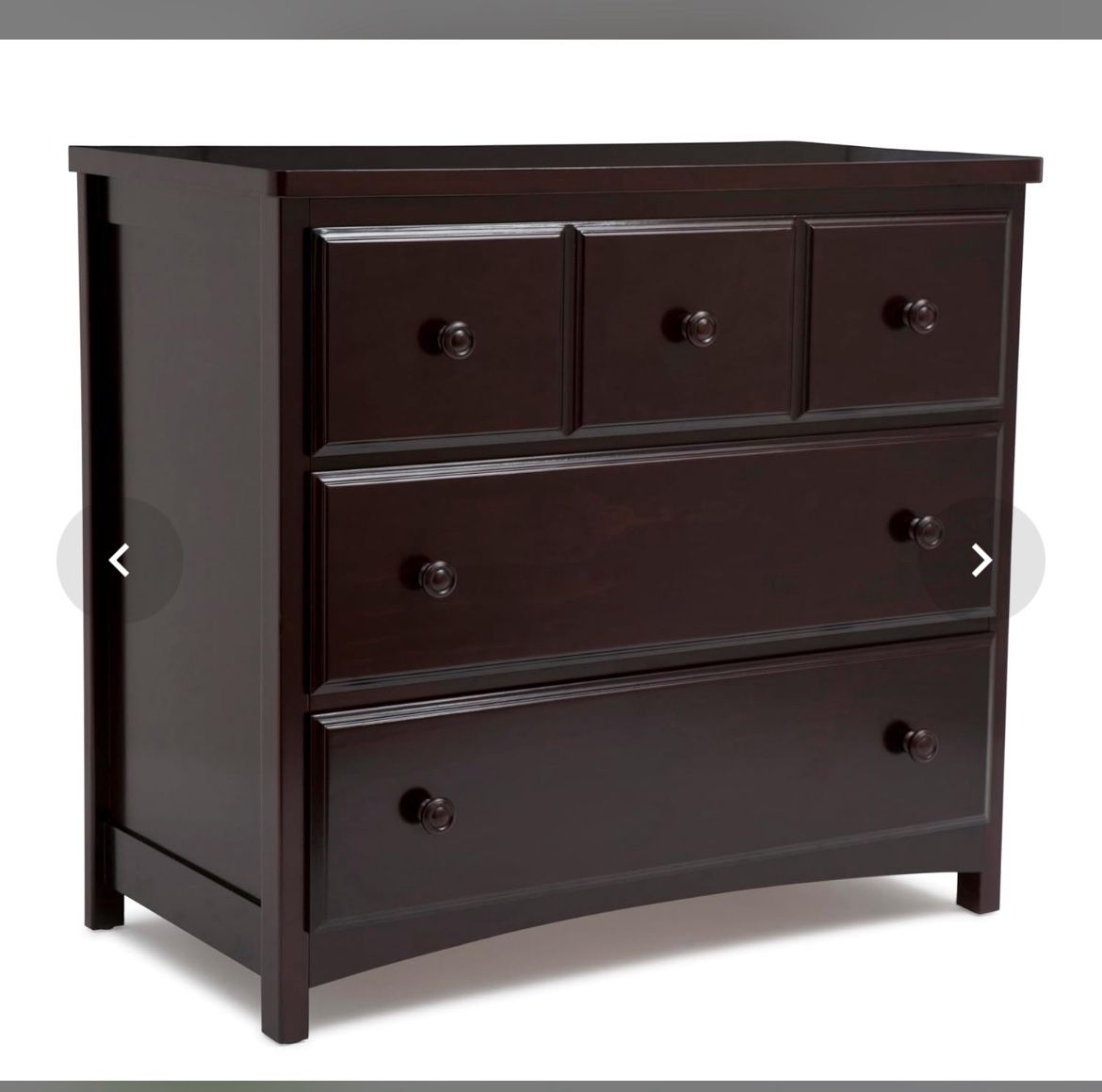 Delta Children 3 Drawer Dresser With Interlocking Drawers, Dark Chocolate Dark Chocolate Dresser W Interlocking