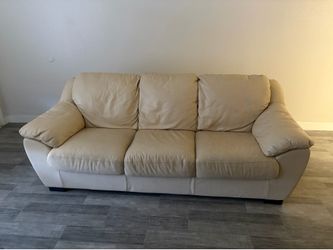 Faux Leather 3-Seat Couch – Excellent Condition – Price Negotiable