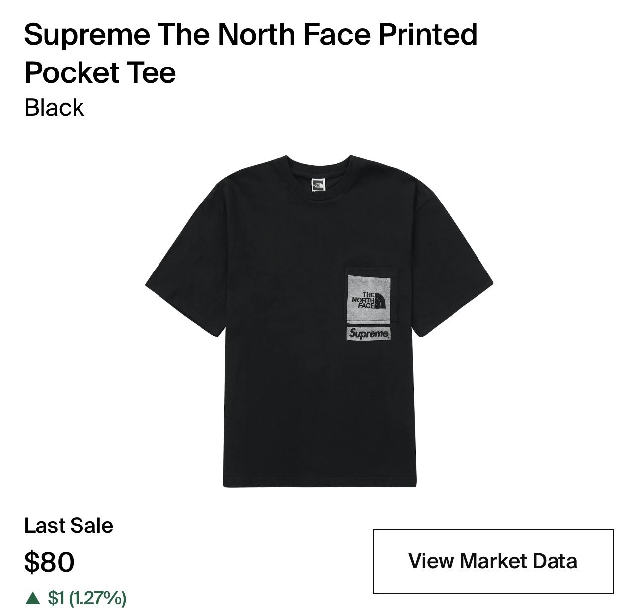 Supreme North Face Printed Pocket Tee Medium 