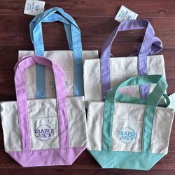 Set Of 4 Trader Joe’s Mini Canvas Tote Bags