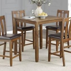 Brand New Dark Brown Solid Wooden Dining Table Set With 4 Chairs | Pay After Delivery 🚚 