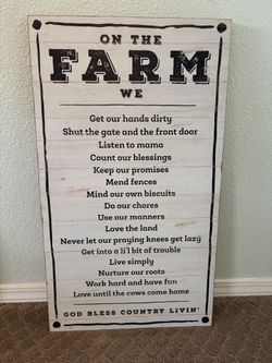 15”x26” Open Box Farmhouse Style Wood Sign