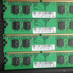 4x Samsung 256mb Ram Pc2-3200u-333 M378t3354bg0-ccc
