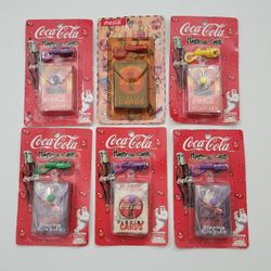 Lot of 6 Coca-Cola Mini Playing Cards on Key Chain Collectible 1999 New!