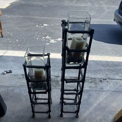 (2) Metal Candle Holders 