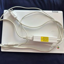 Acer White Chromebook with Power Adapter