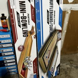 Mini-Bowling & Shuffleboard Board Games