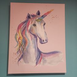 Large Canvas Unicorn Painting 