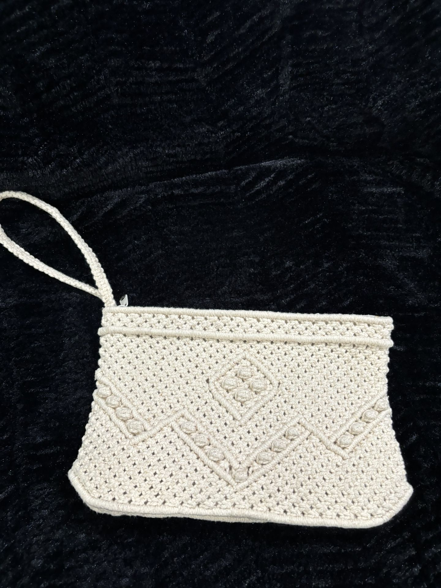 Womens Macrame Clutch/wristlet Bag 