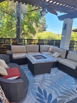 large modular wicker sectional sofa,