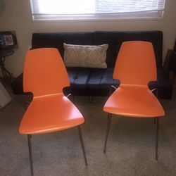2 Crimson Orange IKEA desk chairs $40