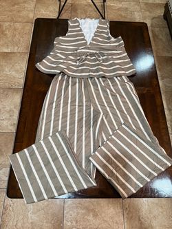 Women's Striped Two-Piece Set