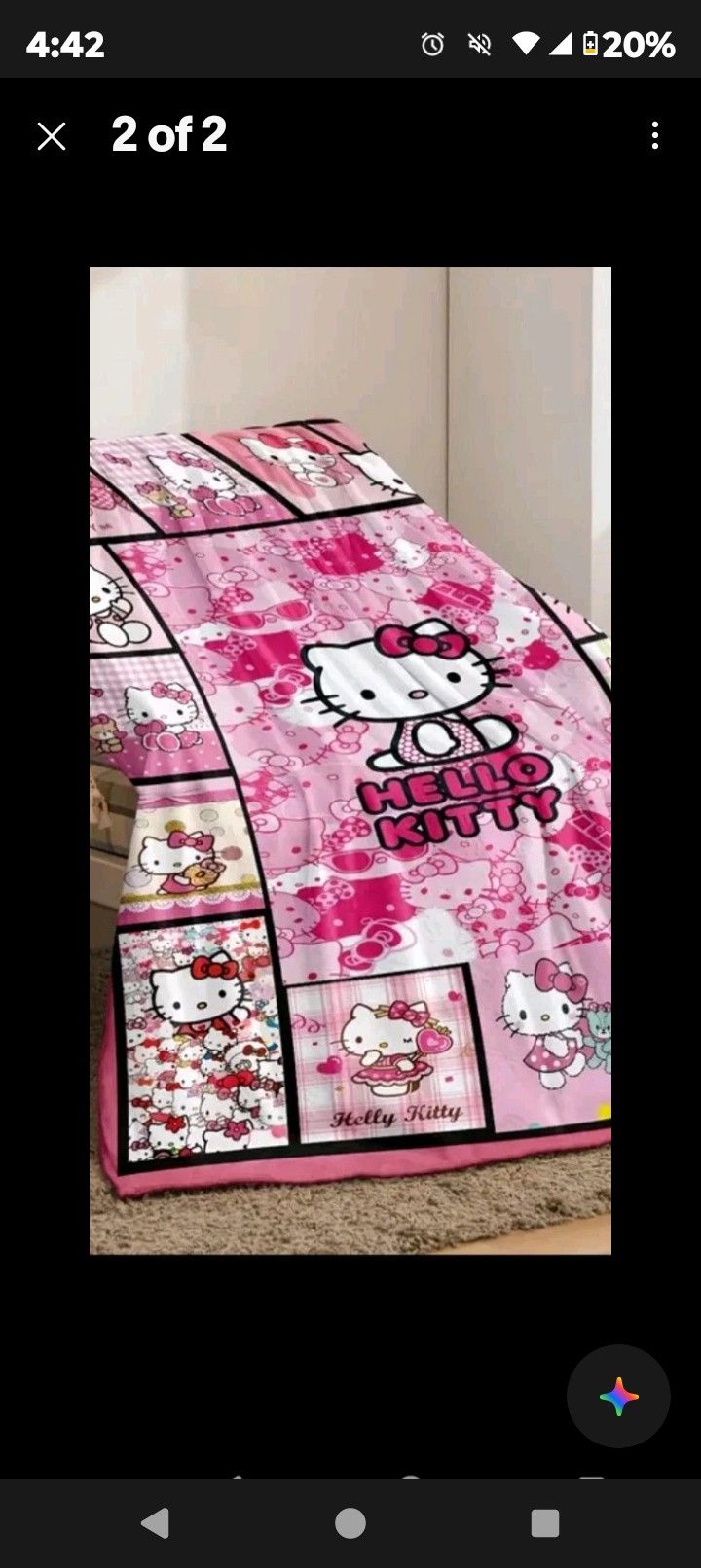 Brand New Hello Kitty Blankets Fleece Furry And Warm Approximately 5x7 In Size