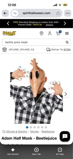 Beetlejuice Adam Half Mask