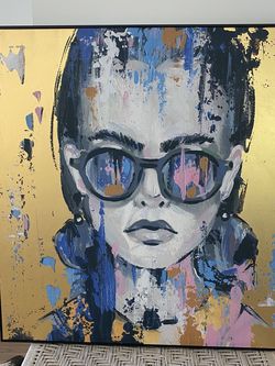Marmont Hill - Handmade Girl in Sunglass Framed Print - 40x40