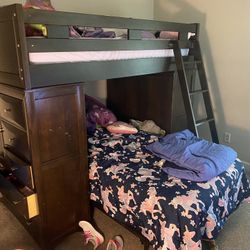 Twin Over Twin Wooden Bunk Bed