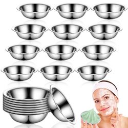 12 Pcs Stainless Steel Facial Mask Mixing Bowl Set 6.3 Inches