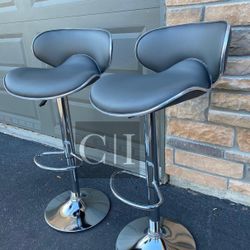 New 2 Gray Bar Stools 
