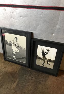 Vintage framed football pictures