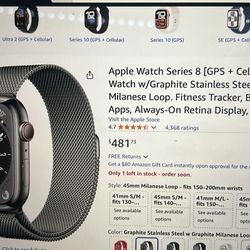 Series 8 ( gps + cellular ) stainless steel 41 mm READ DISCRIPTION