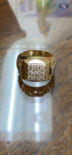14k solid gold men ring style rolex with beautiful natural diamond size 10 pick up only!!