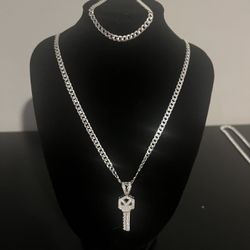 Sterling Silver Chain And Bracelet Combo