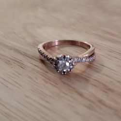 Real Diamond Ring Rose Gold Solid