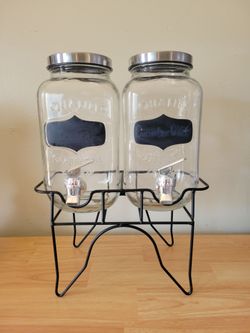 Mason Jar Beverage Dispenser Set