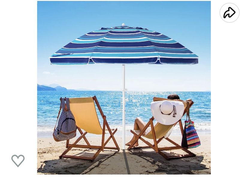 Bumblr 6.5ft Beach Umbrella With Sand Anchor & Tilt