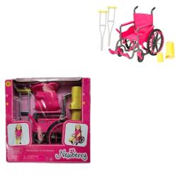 Newberry Wheelchair and Accessories fit for 18" Doll Toy New