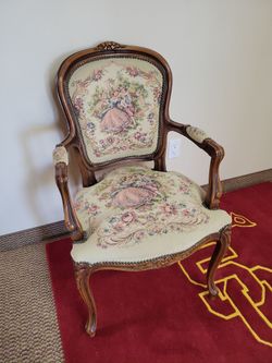 Vintage Chair with stitched pattern