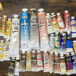 Lot Of 39 Full Oil Paint Tubes