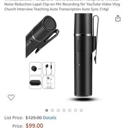 Wireless Lavalier 48KHz Bluetooth Microphone