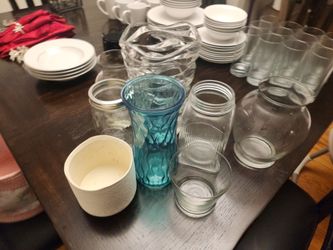 Assorted Decorative Glass Vases, Planters, and Glassware Lot (8 Pieces)