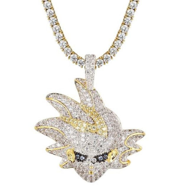 14k White Yellow Gold Goku Diamond Pendant Not Czs Comes With Free 14k White Yellow Gold Goku Diamond Pendant Not Czs Comes With Free Tennis Chain