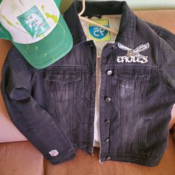 Eagles Custom Fur Jean jacket Size Small