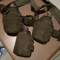Military Belt With Water Bottles