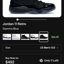 2015 Jordon Gama 11s Sz 11