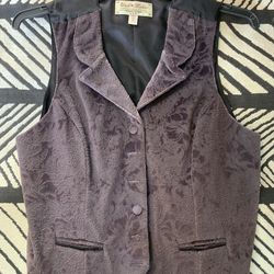 New Wah-Maker Purple Paisley Embossed Vest Large