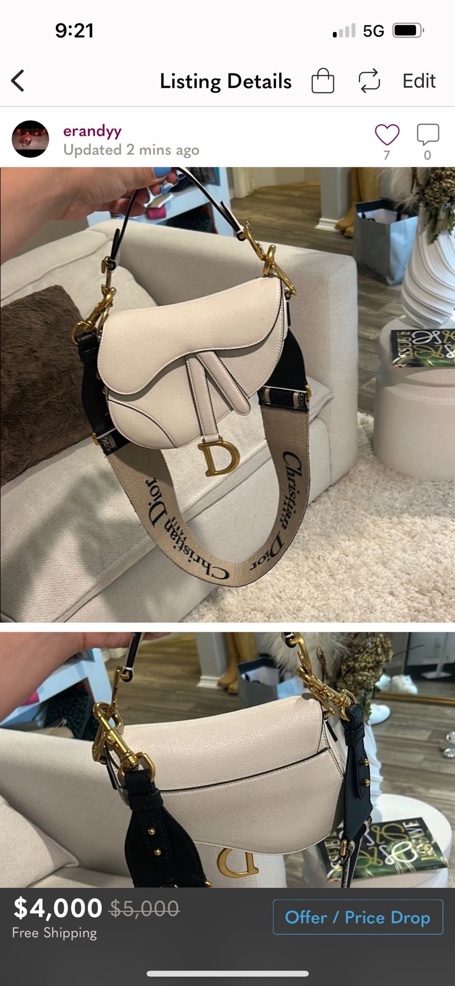 Dior Small Saddle Bag W Strap