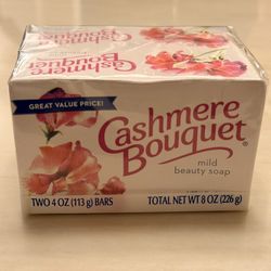 2x Cashmere Bouquet Classic Fragrance Mild Beauty Soap Bar 4 oz. New Sealed